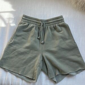 Tna aritzia green sweatshorts